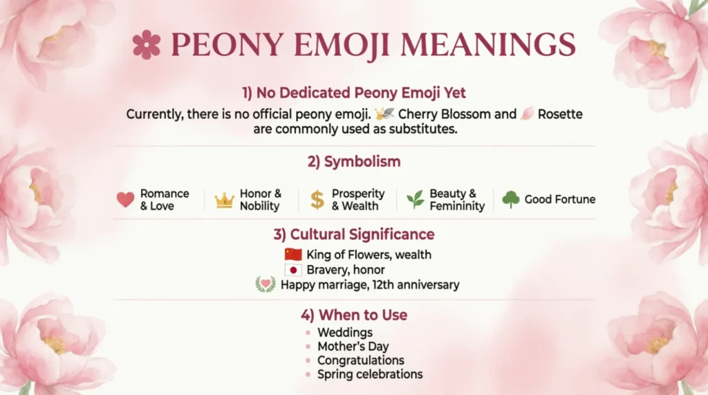 What do peony emoji mean