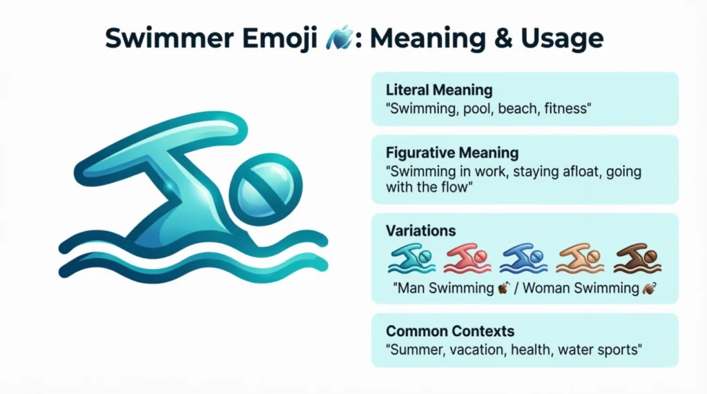 What do swimmer emoji mean