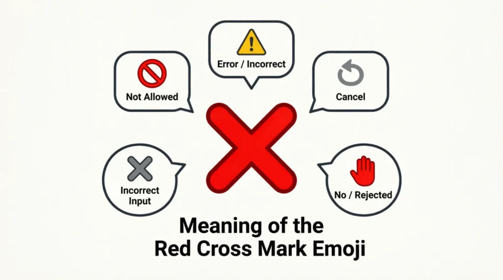 What do cross mark emoji mean