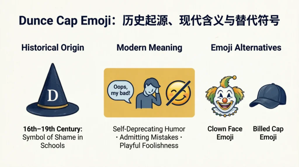 What do dunce cap emoji mean